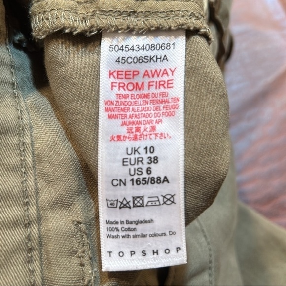 TOPSHOP Olive/Forest/Army Green Comfy
High Waisted Cotton Casual Pants Size 6 - Picture 6 of 6